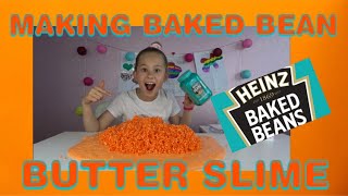 Making Baked Bean Butter Slime and Giveaway [upl. by Burman]