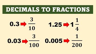 Decimals to Fractions Fast Conversion by Math Teacher Gon [upl. by Cavan]