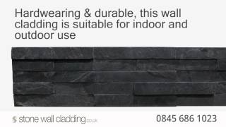 Black Slate Stone Wall Cladding  Natural Stone Split Face Mosaic Tiles [upl. by Kemppe]