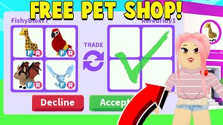 I Opened A FREE LEGENDARY PET SHOP in Adopt Me SO MANY FREE PETS [upl. by Aylsworth]