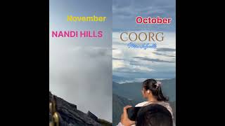 Coorg vs Nandi Hills shorts trending travellers sunrise karnataka ravi [upl. by Ynnavoeg468]