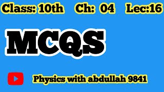 MCQS of Electrostatics class 10 physics in pashto physics with abdullah 9841 [upl. by Emoreg595]