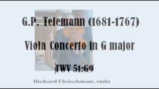 Telemann Viola Concerto in G major 3rd movement Richard Fleischman viola [upl. by Aivek]