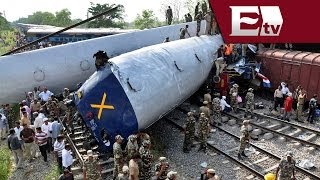 Choque de trenes en India ocasiona 40 muertos y más de 50 heridos Global [upl. by Enehs]