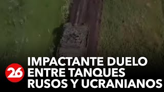 GUERRA RUSIAUCRANIA  Duelo entre tanques rusos y ucranianos a menos de 10 metros de distancia [upl. by Siraf]