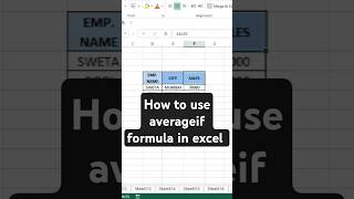 How to use Averageif Formula in Excel shorts exceltricks [upl. by Tosch]