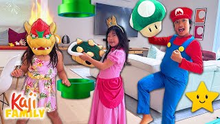 Ryan Pretend Play MARIO vs BOWSER with Emma and Kate [upl. by Ettevy434]