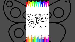 Learn How to Draw a Butterfly  Drawing Painting and coloring for Kids  Easy Drawing [upl. by Noelle]