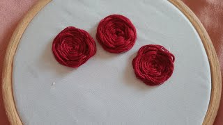 how to do woven rose stitch 🌹embroidery [upl. by Ttennej]