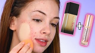 HUDA BEAUTY FAUXFILTER FOUNDATION  MAKEUP REVOLUTION CONCEAL DEFINE CONCEALER Review [upl. by Hamish]