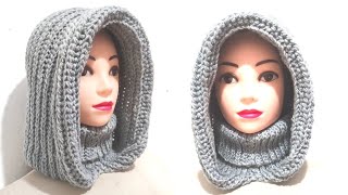 ✅GORRO CAPUCHA con cuello TEJIDO A CROCHET O GANCHILLO [upl. by Nerrat666]