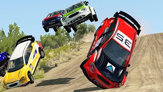 Rally  Rallycross Crashes 1  BeamNG Drive [upl. by Nylkcaj]