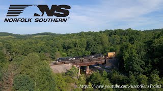 Norfolk Southern Train 11T a loaded trash train near CP Pkin Raphine VA [upl. by Etac472]