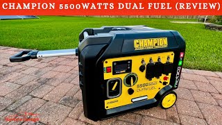 Champion 5500W4000W Dual Fuel Inverter Generator with Electric Start Generator Review [upl. by Zenobia808]