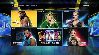 WWE 2K23 Main Menu All Superstars Arenas Match Types Championships Unlockables amp More [upl. by Johnna]