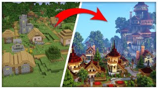 Transforming a Minecraft Village  A Build A Day Challenge  Week 6 [upl. by Aylat267]