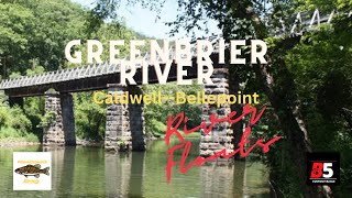 Greenbrier River WV River Floats Caldwell to Bellepoint Hobie BOS Kayak Bass River Fishing [upl. by Joktan]