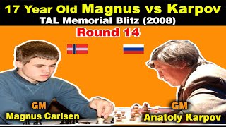 17 year Old Magnus Carlsen easily Beat Legendary Anatoly Karpov Carlsen vs Karpov [upl. by Adnuhsor348]