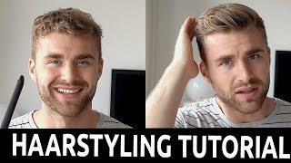 Haarstyling TUTORIAL für Männer bei kurzen Haaren ● HAIRSTYLE [upl. by Hgielek]