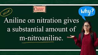 Aniline on nitration gives a substantial amount of mnitroaniline Why [upl. by Franckot]