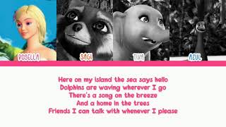 Here On My Island  From quotBarbie as the Island Princess  Lyric Video [upl. by Kcirddes]