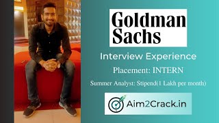 Goldman sachs interview experience  Summer analyst  Internship  2022  Placement31  Aim2crack [upl. by Strang817]