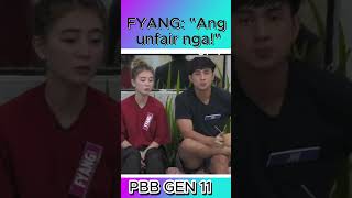 FYANG quotANG UNFAIR NGAquot II PBB GEN 11 UPDATE viralvideo shortsvideo pbbupdate pbb fyang [upl. by Farrel190]