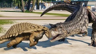 Polacanthus Nodosaurus amp 2 Carnotaurus Breakout amp Fight Jurassic World Evolution 4K 60FPS [upl. by Erodasi637]