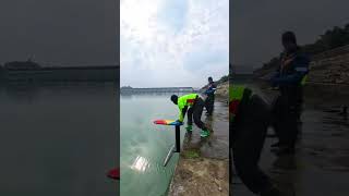 Hydrofoil sliding exercise in reservoir [upl. by Laucsap]