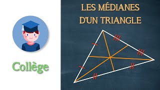 Tracer les médianes dun triangle  Collège  Petits Savants [upl. by Omura]