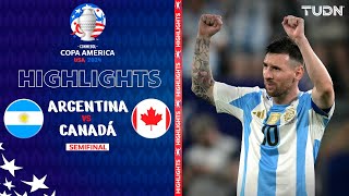 HIGHLIGHTS  Argentina vs Canadá  Copa América 2024  Semis  TUDN [upl. by Rena]