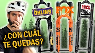 📣 COMPARATIVA de HORQUILLAS DEFINITIVA ⚡️ FOX 38 vs ROCKSHOX ZEB vs OHLINS RXF 38 [upl. by Analiese576]