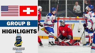 USA vs Switzerland Full Highlights  Group B  2024 IIHF World Junior 12282023 [upl. by Meghann]