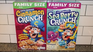 Cap’N Crunch’s Cinnamon Crunch amp Sea Berry Crunch Cereal Review [upl. by Nolek]