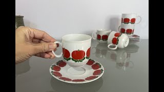 winterling röslau bavaria red apple coffee cup set [upl. by Drofdarb516]