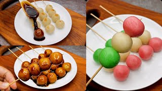 Homemade Dango RecipeChewy Japanese Dumpling Dessert Mitarashi Dango amp Hanami Dango without Tofu [upl. by Gerik]