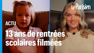 De la maternelle à la terminale ce père a interviewé sa fille à chaque rentrée scolaire [upl. by Llehsyar]