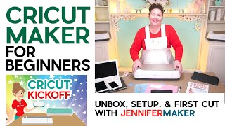 Cricut Maker for Beginners Unboxing Setup amp First Cut  Cricut Kickoff Lesson 1 [upl. by Foushee17]