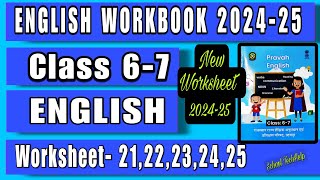 class 67 english worksheet 2122232425 kaksha 6 vishay angreji worksheet 2125class6 class7 [upl. by Tram934]