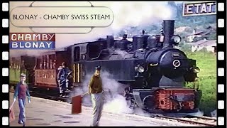 Swiss steam BLONAY  CHAMBY historic railway reopens 1968 [upl. by Cohen]