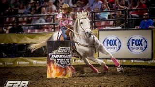 Chayni Chamberlain holds the fastest time of the ERA Premier Tour in the Barrel Racing [upl. by Oicaro]