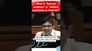 What’s HEARSAY EVIDENCE Biglaang recitation miriam asks prosecution lawyer former student 🙀 [upl. by Eldnar]