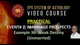 EPS Video course  Event 2Marriage prospects Example 34 Weak DestinyUnmarried yet [upl. by Eylk56]