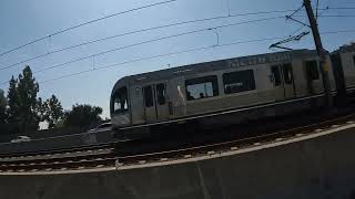 Light Rail Metro Line along I210 Foothill Freeway Pasadena California 10 October 2024 NGH10010 [upl. by Nilesoy]