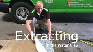 Water Extraction Using the Water Claw to Remove Water from Carpet [upl. by Philine]