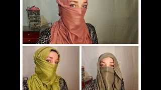 3 No Pin Niqab Tutorials  HIjab Modesty Is So Beautiful [upl. by Anitsenre]