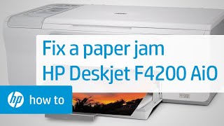 Fixing a Paper Jam  HP Deskjet F4200 AllinOne Printer  HP [upl. by Benedic]