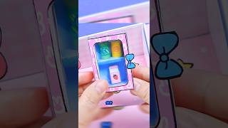 Make My Melody Fridge  DIY  asmr miniature diy craft papercraft paperdiy sanrio [upl. by Ynnaffit415]