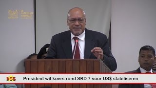 President wil koers rond SRD 7 voor US stabiliseren [upl. by Sidon]