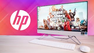 HP All in One PC Unboxing And First Impressions ⚡ HP AIO Desktop Review 2023 [upl. by Yasui344]